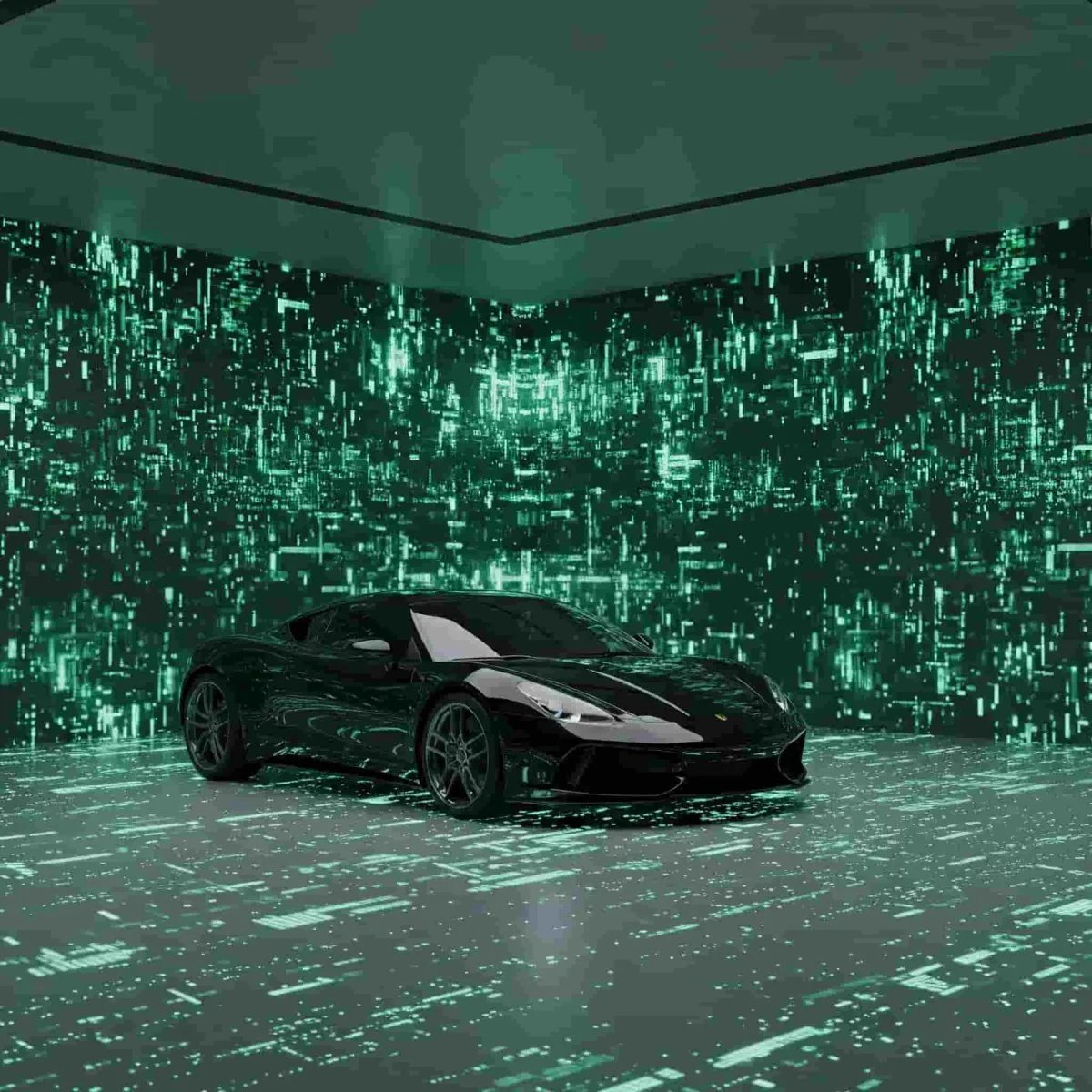 A car on a clean studio backdrop after car background removal