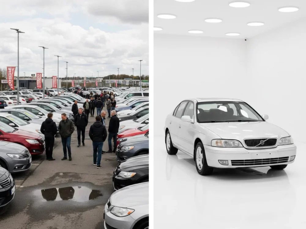 A used car on a clean studio backdrop